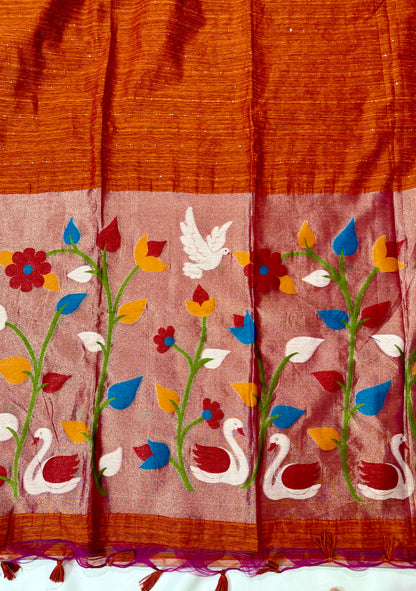 Soft Cotton Silk Blend Festive Saree – Grand Tissue Pallu Edition