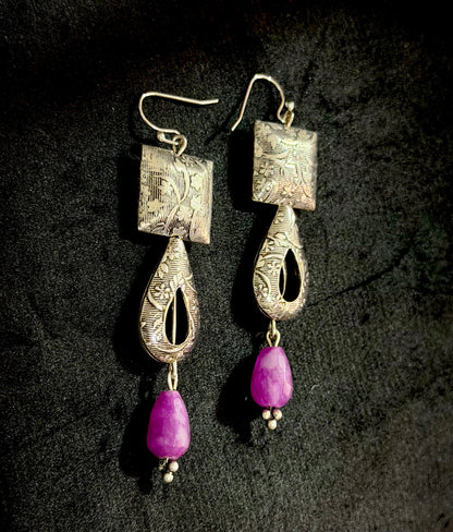 Diya Black Oxidised Earrings