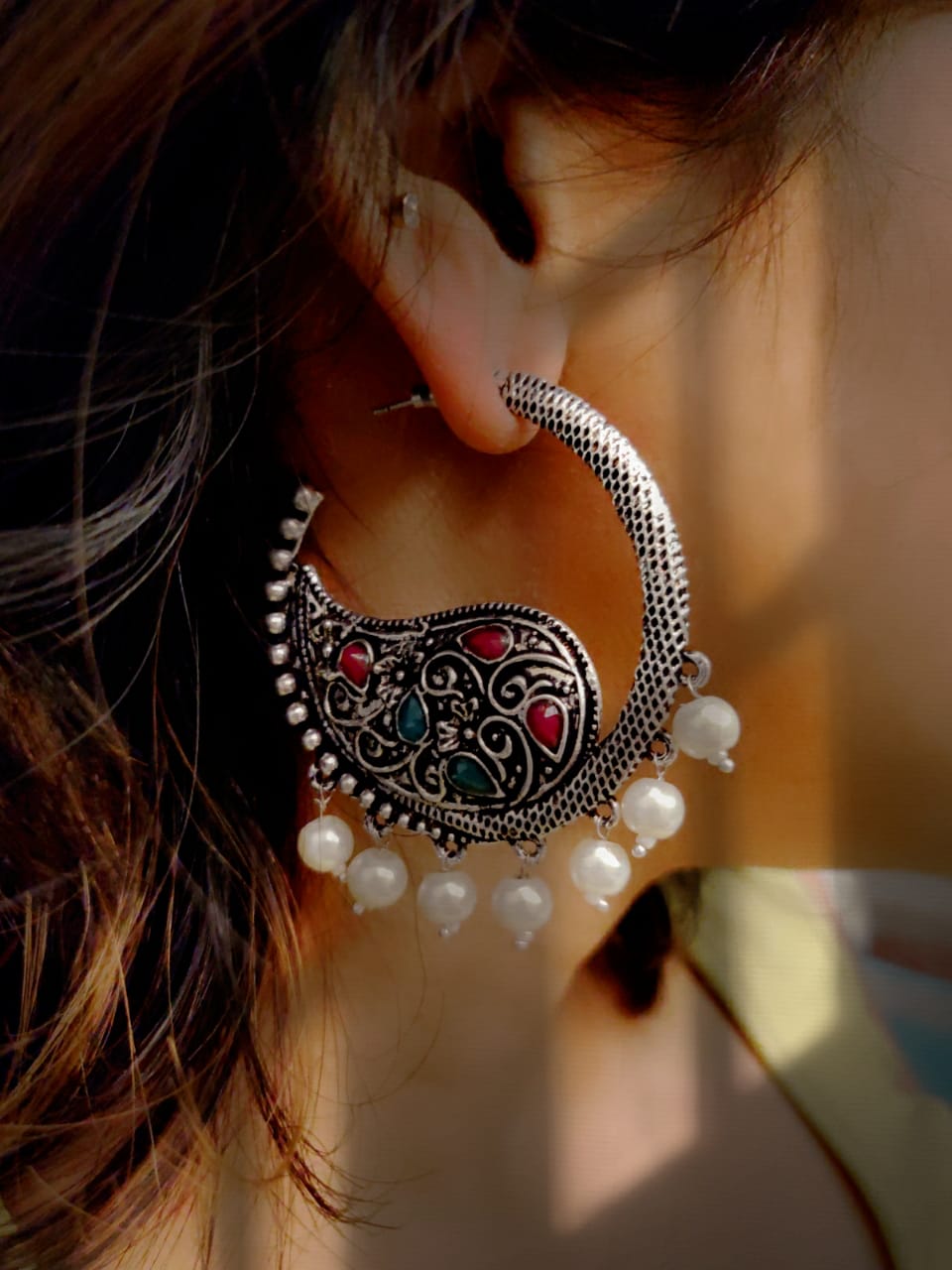 Big Oxidised Chaand Bali