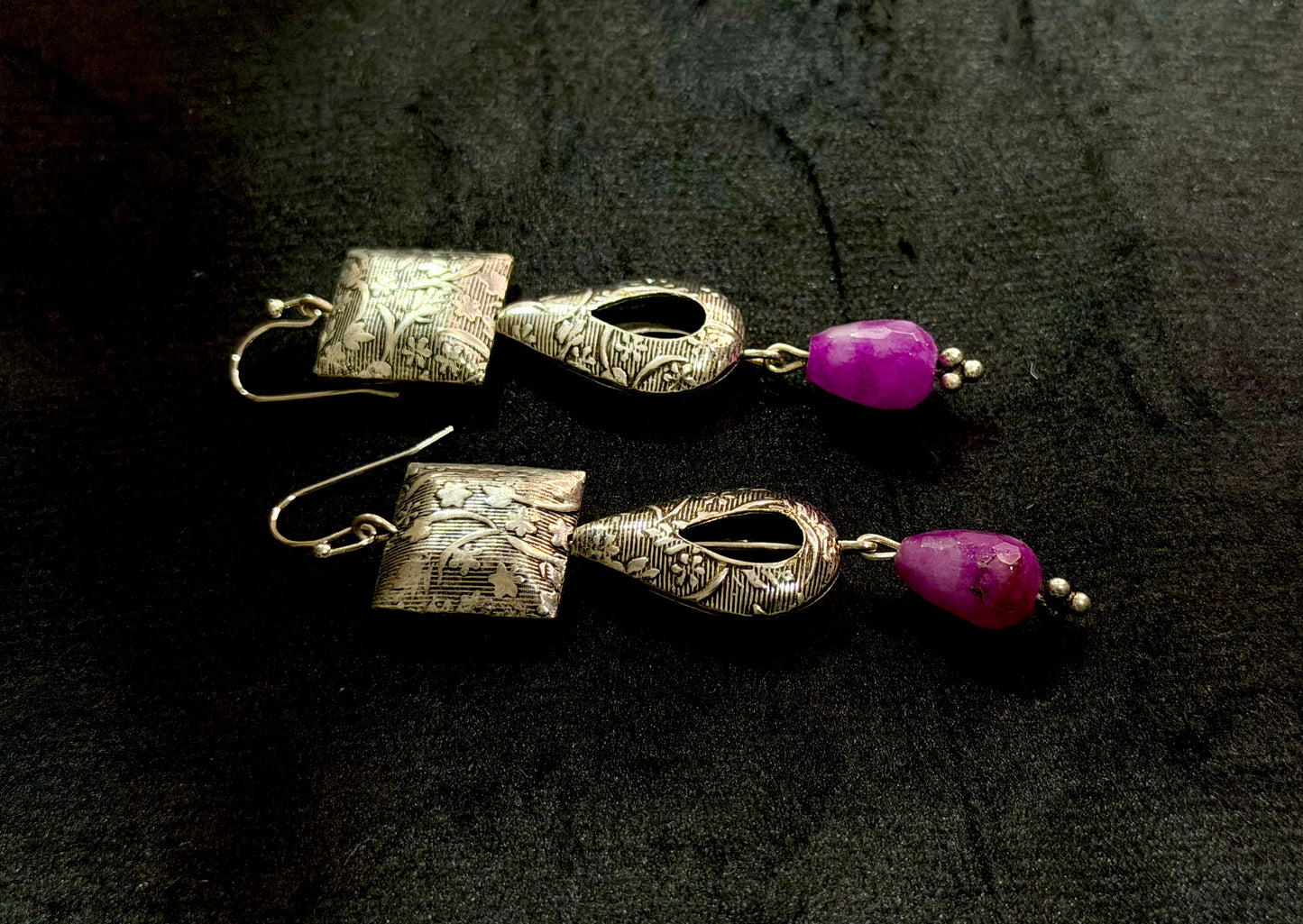 Diya Black Oxidised Earrings