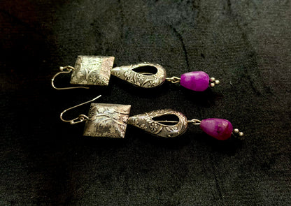 Diya Black Oxidised Earrings