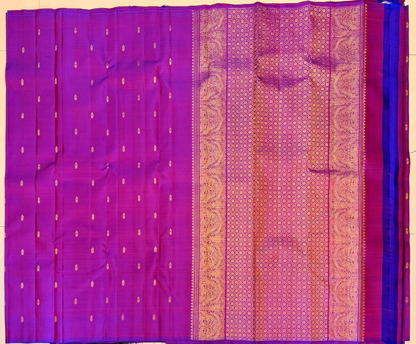 Majestic Magenta: The Aadhira Kanchipuram Pure Silk Saree