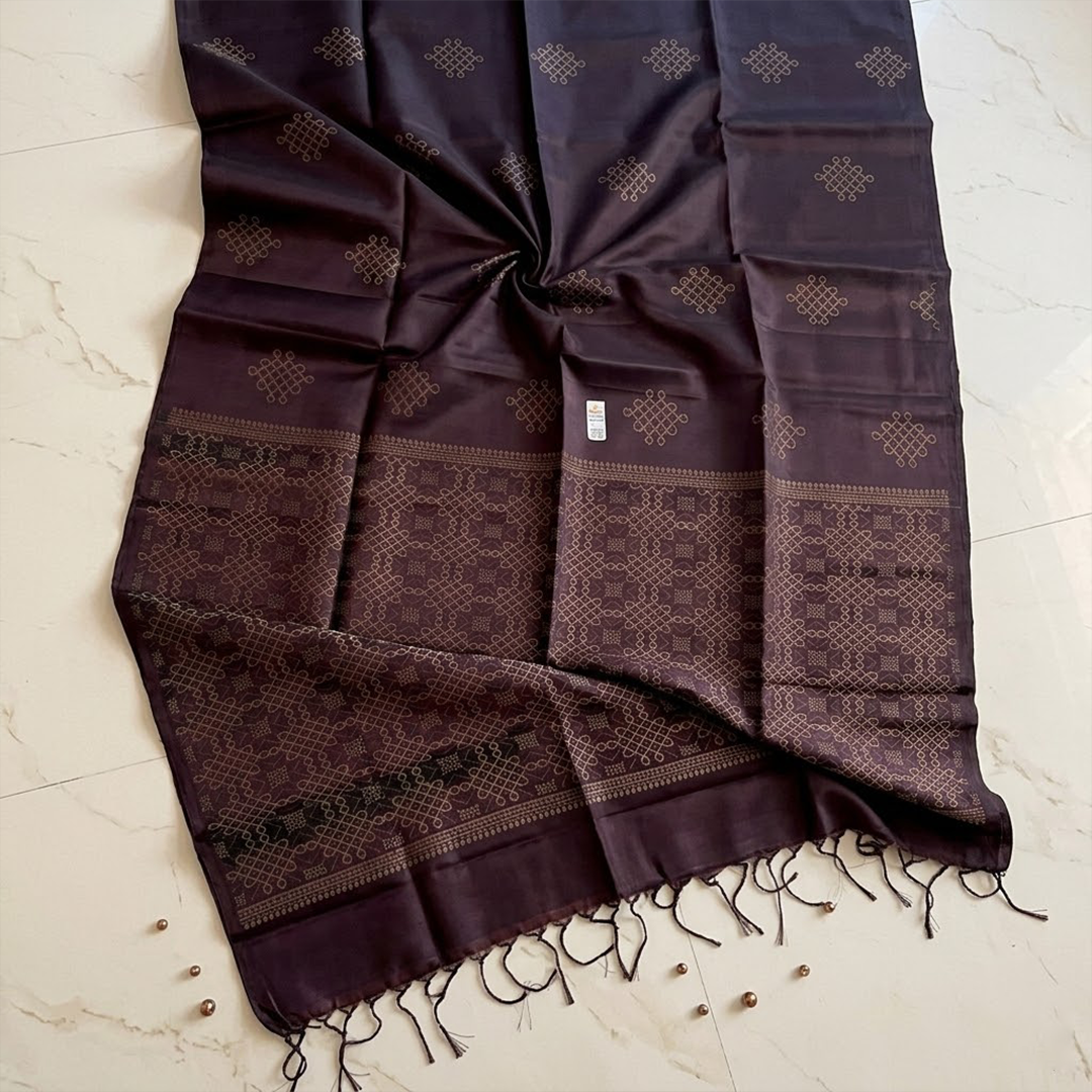 The Earthy Elegance: Coffee Brown Pure Kanjivaram Silk Saree