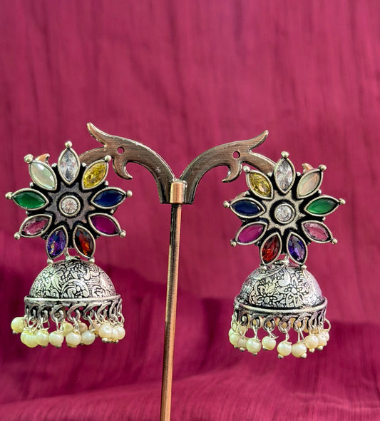 Rangoli big jhumkas