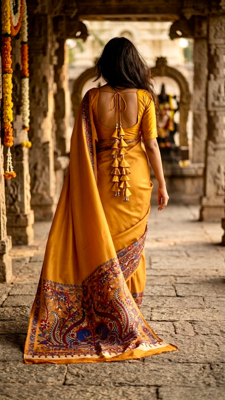Sun-kissed Kalamkari Tussar