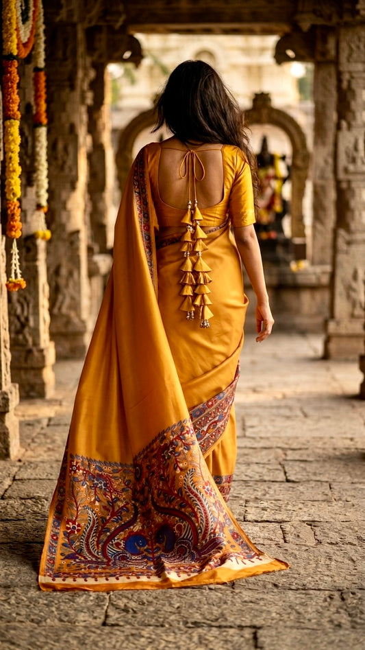 Sun-kissed Kalamkari Tussar