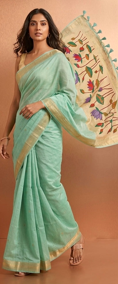 Hridha | The Lotus Collection: Handcrafted Heritage Sarees with Tissue Pallu