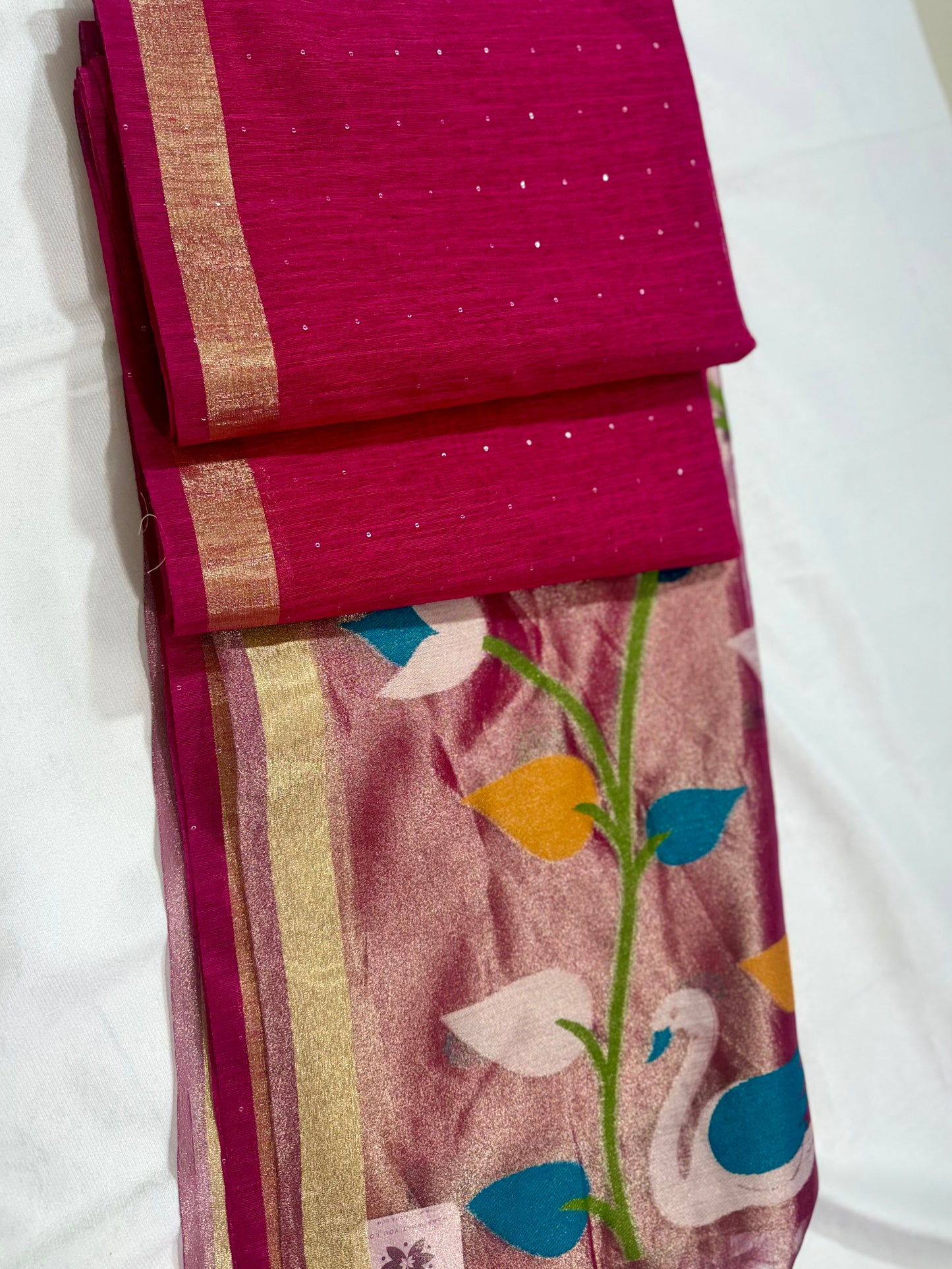 Soft Cotton Silk Blend Festive Saree – Grand Tissue Pallu Edition