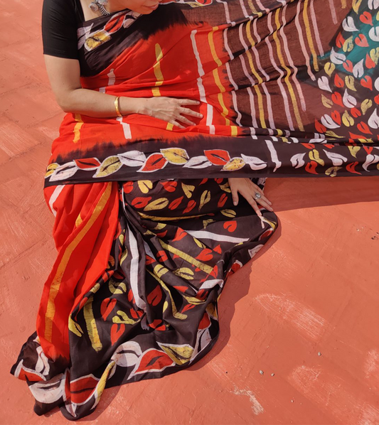 Partly printed soft cotton