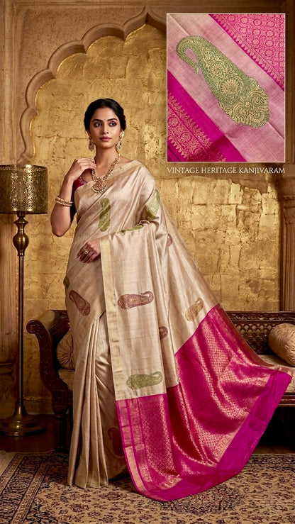 Vintage Heritage Kanjivaram: The Timeless Mango Motif Saree