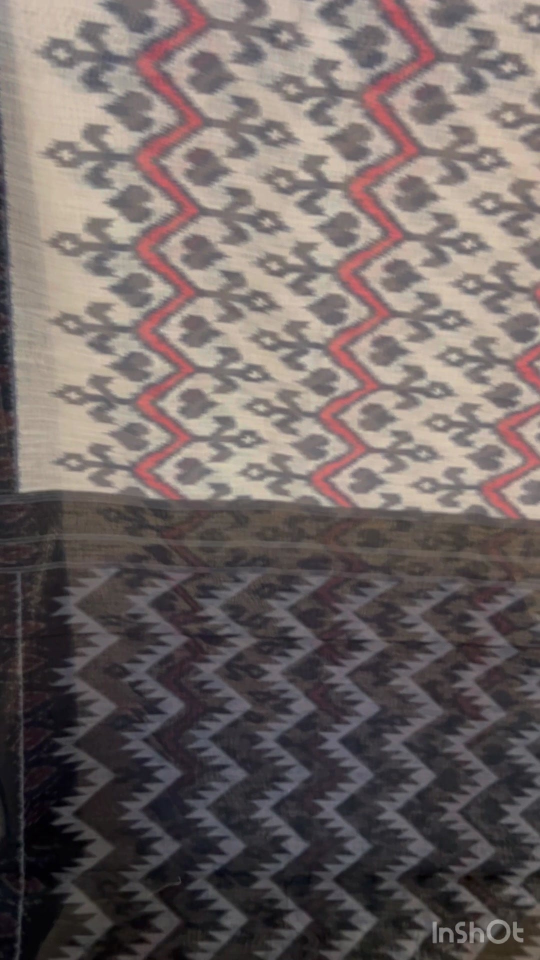 Ikat printed cotton saree