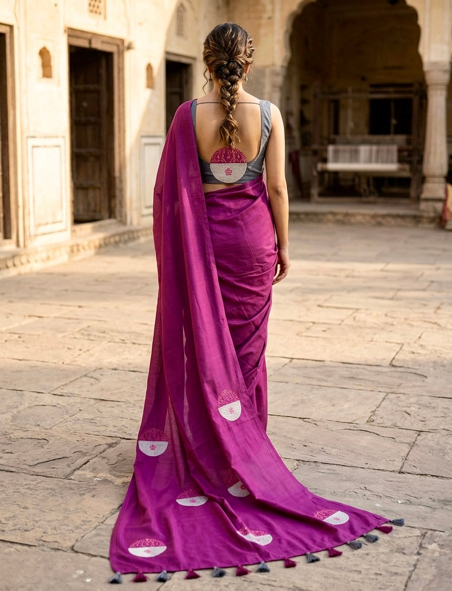 Royal Majenta n Grey Combo