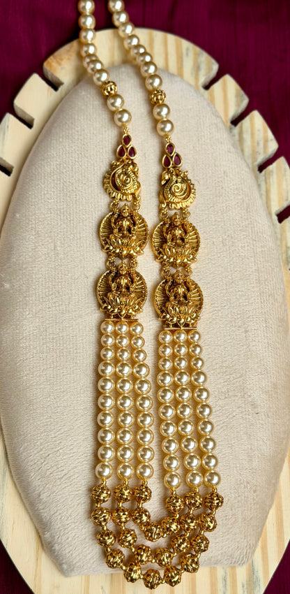 Divine Multi-Layered Swarovski Pearl & Goddess Haaram