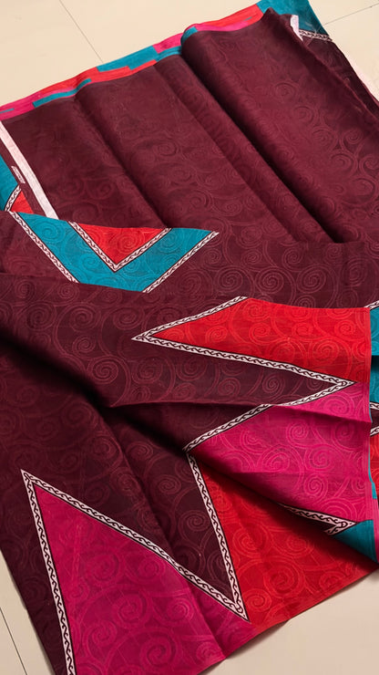 Classy temple border saree