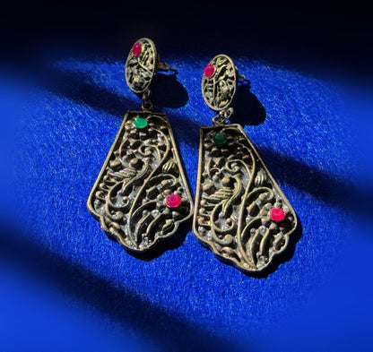 Antique plate earrings