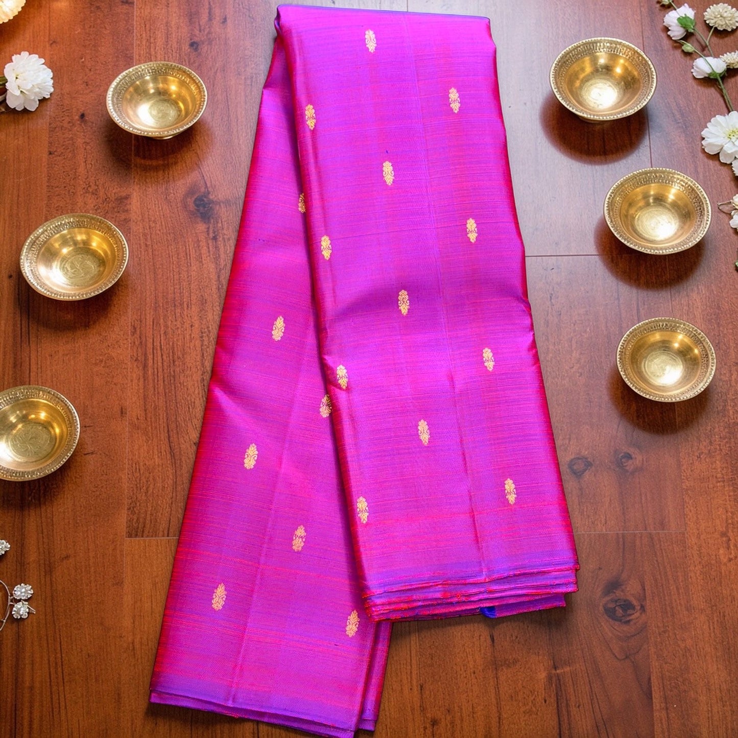 Majestic Magenta: The Aadhira Kanchipuram Pure Silk Saree