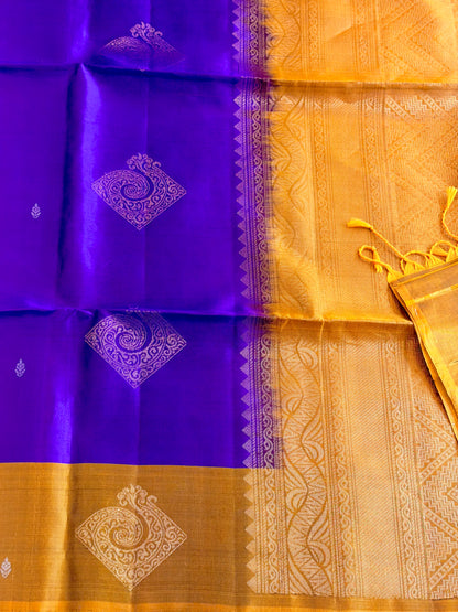 Deep Royal Purple Kanchipuram Silk Saree