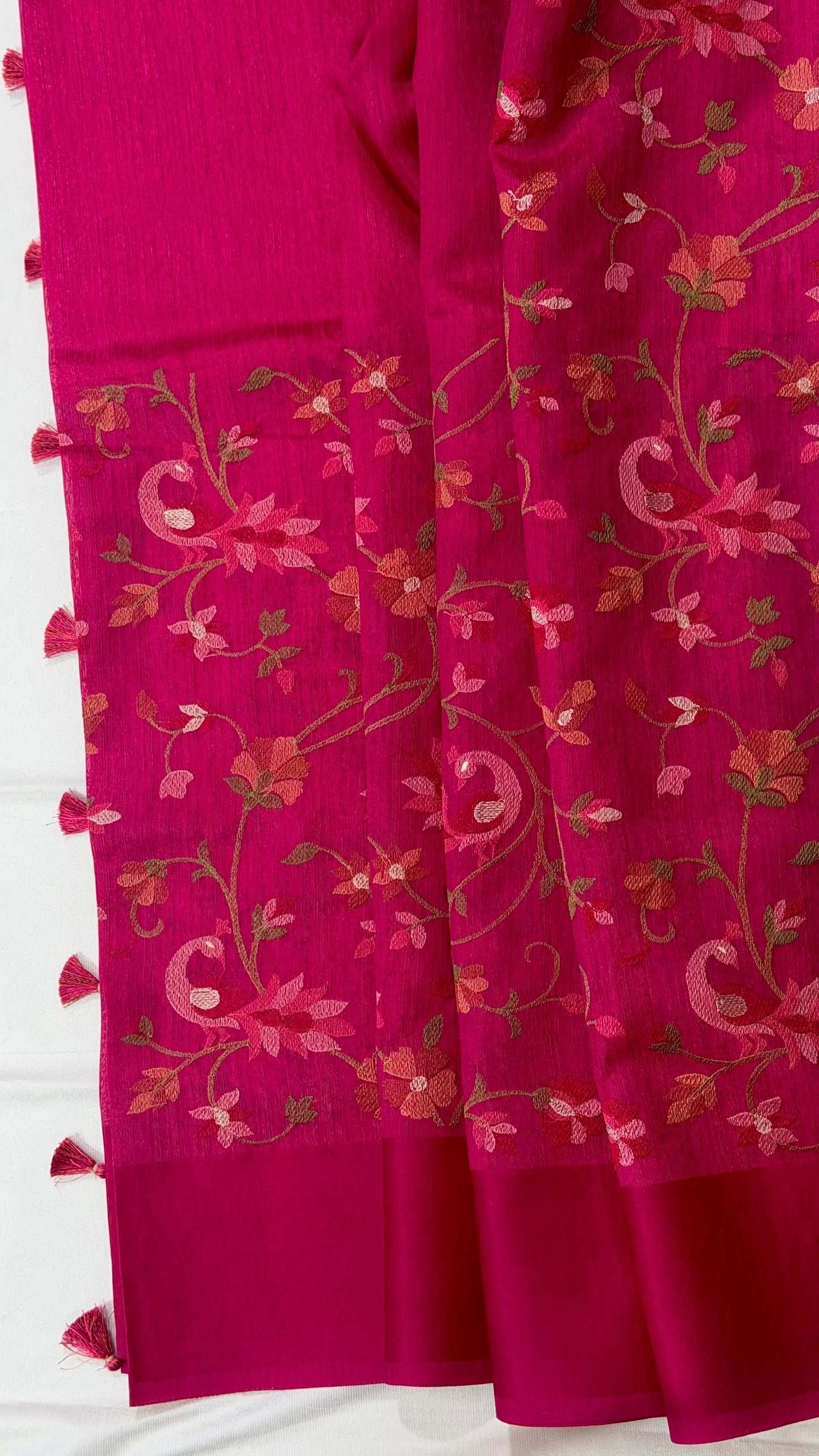 Premium All-Over Embroidered Tussar Sarees – Reception Edition