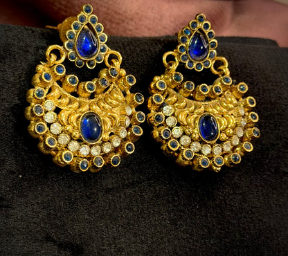 Blue Chaand Earrings