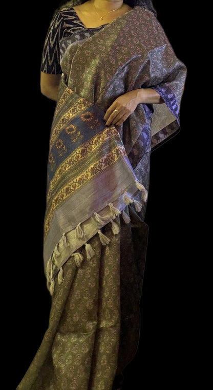 Mayuri Ajrakh silk saree