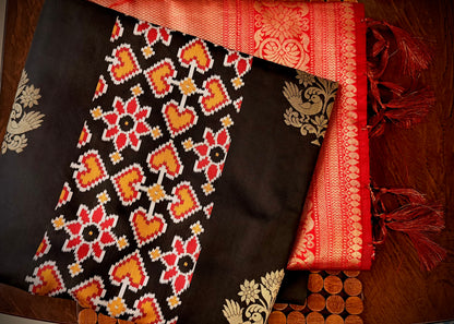 The Midnight Ikat Heritage Saree