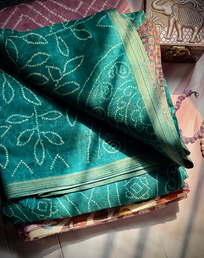 Bandini and Ajrakh combo sarees