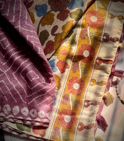 Bandini and Ajrakh combo sarees