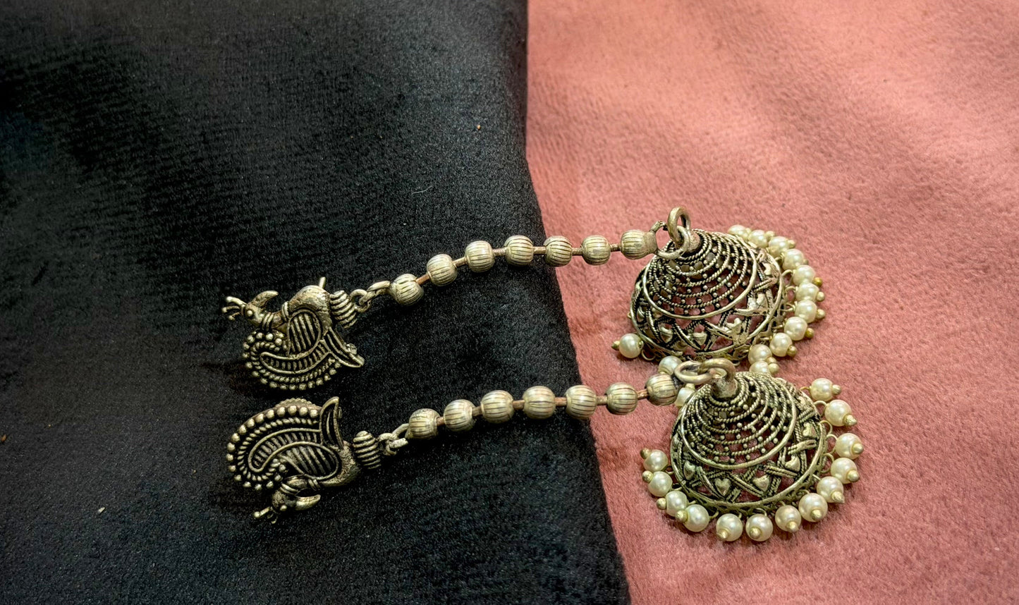 Long Peacock Jhumkas