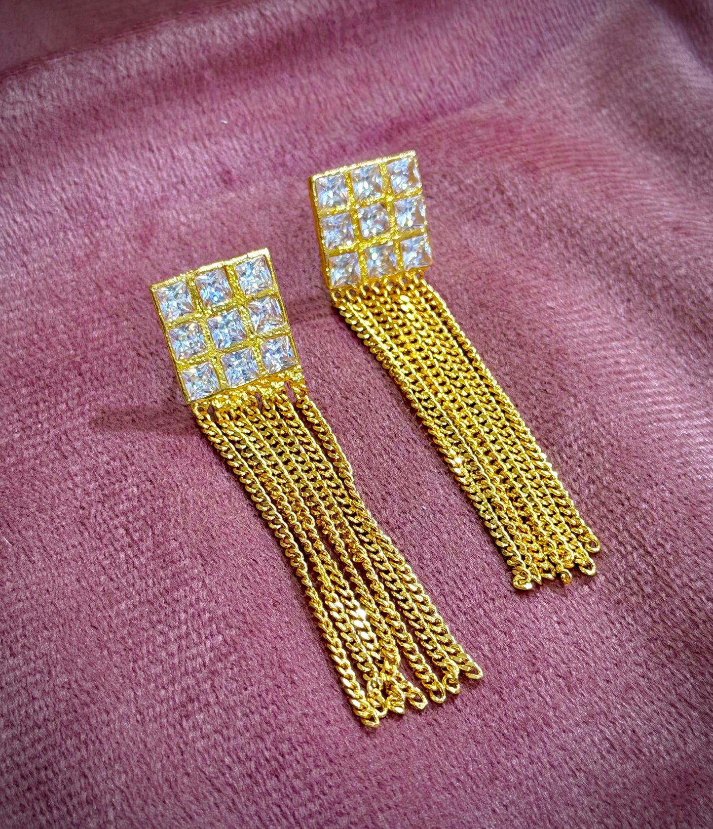 Polki Chain Earrings