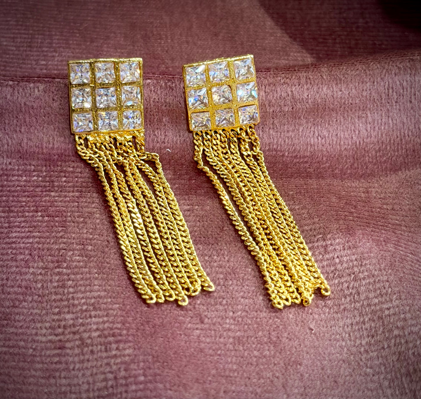 Polki Chain Earrings
