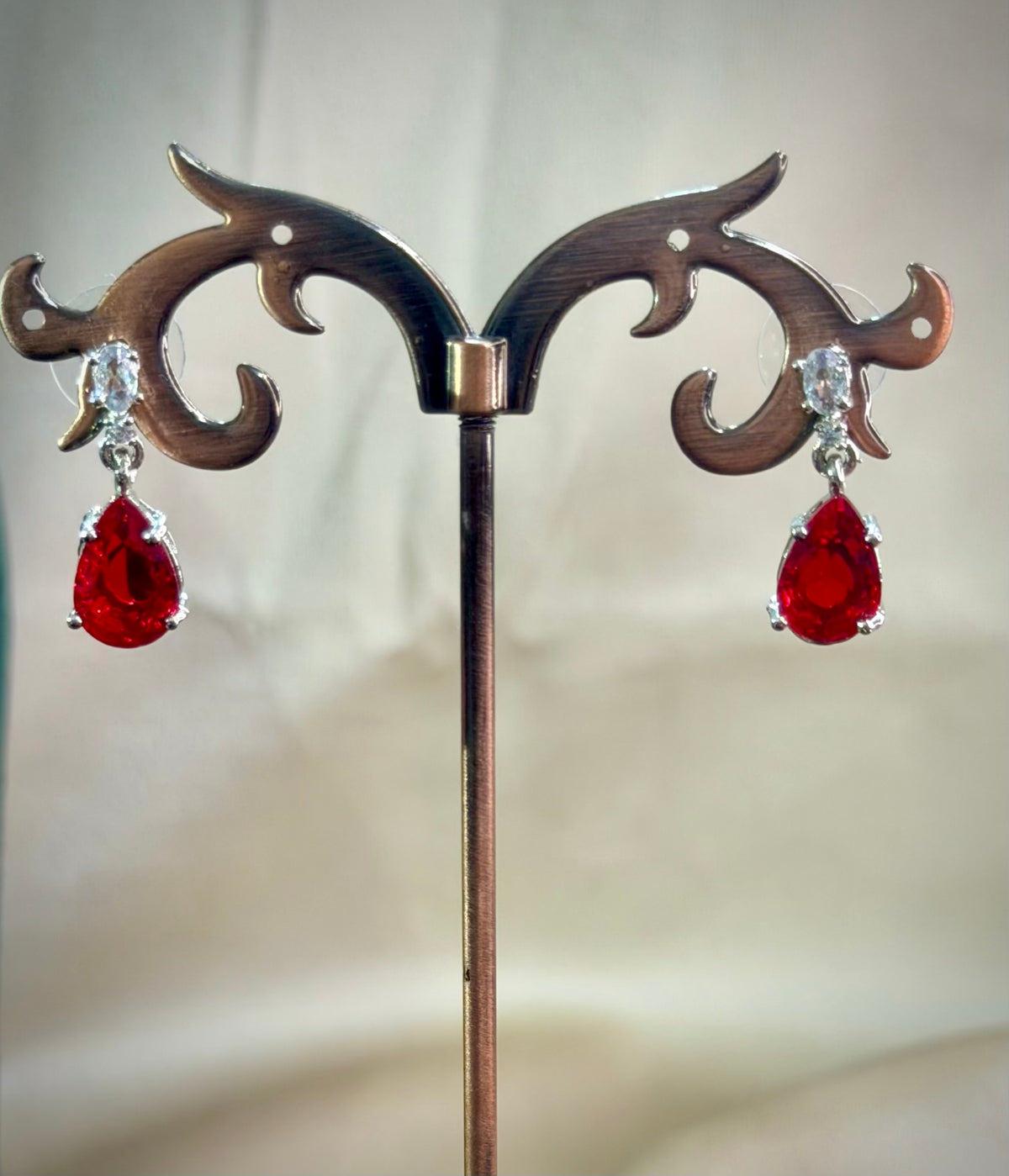 Passion Ruby Teardrop Necklace Set | Party Wear Jewelry