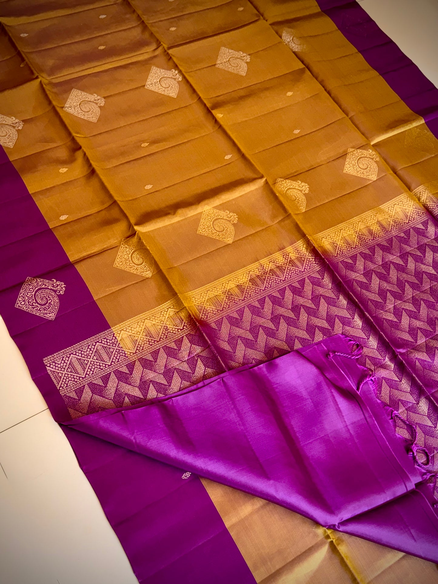 Vibrant Mustard Pure Silk Saree