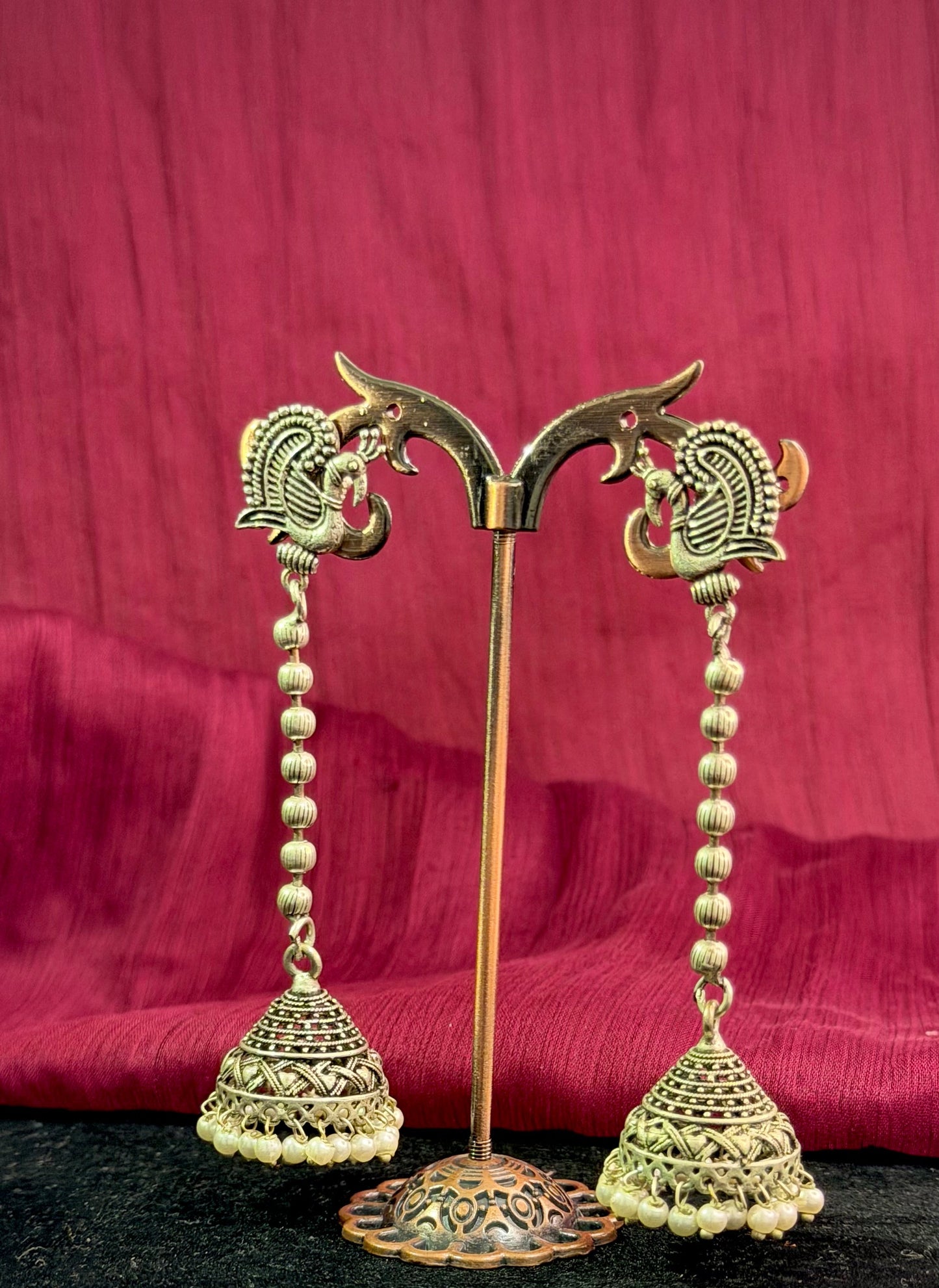 Long Peacock Jhumkas