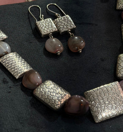 Mauve Oxidised Set | Hridha