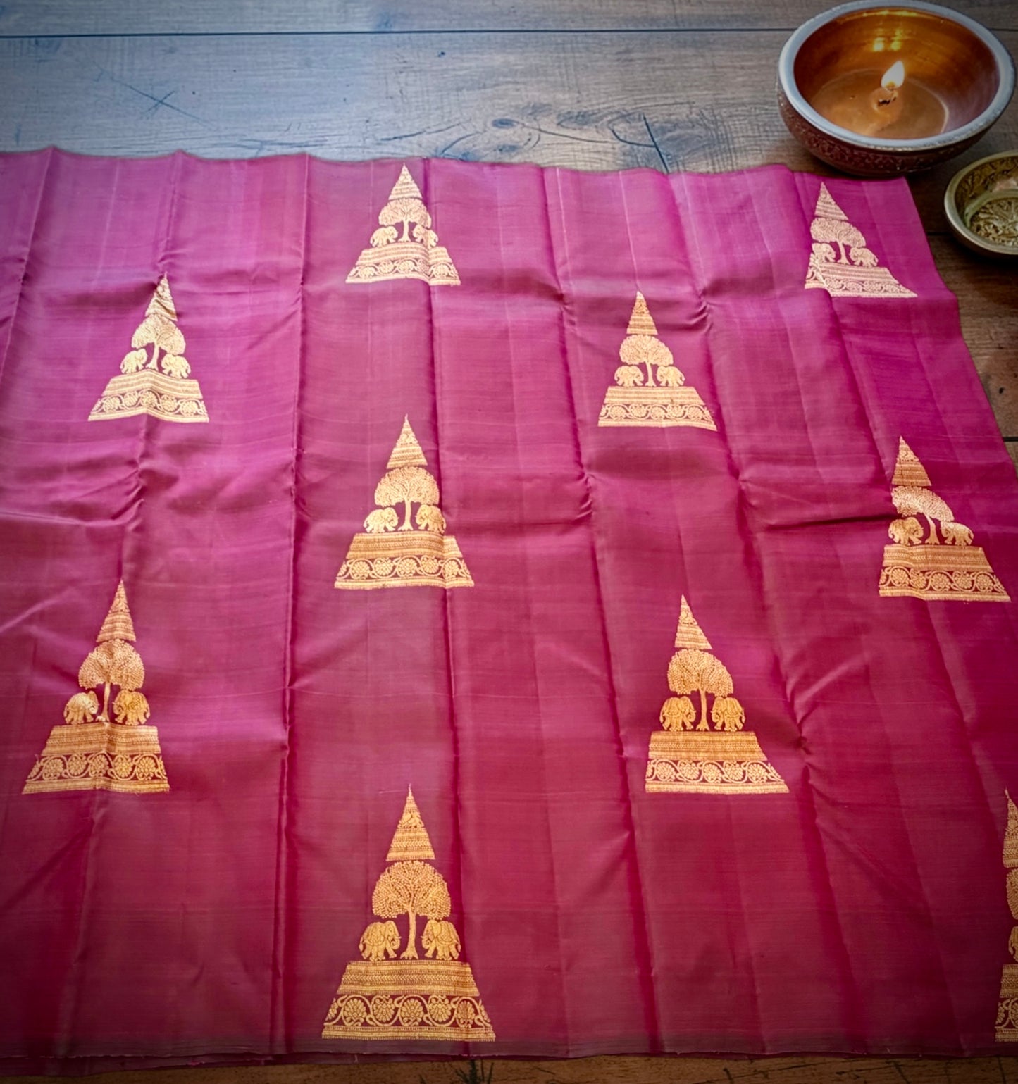 The Maroon Muse - Royal Elephant Pure Silk Saree