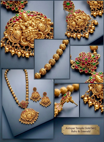Heritage Antique Gold Lakshmi Set