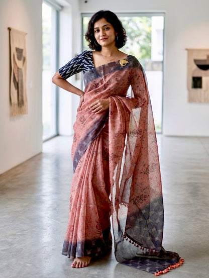 Elegant Ikkat silk saree