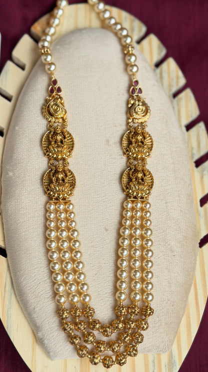 Divine Multi-Layered Swarovski Pearl & Goddess Haaram