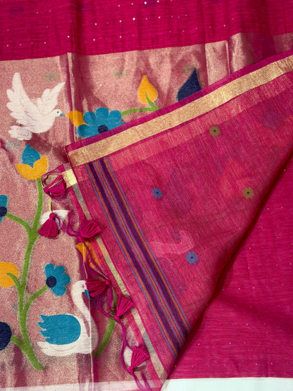 Soft Cotton Silk Blend Festive Saree – Grand Tissue Pallu Edition