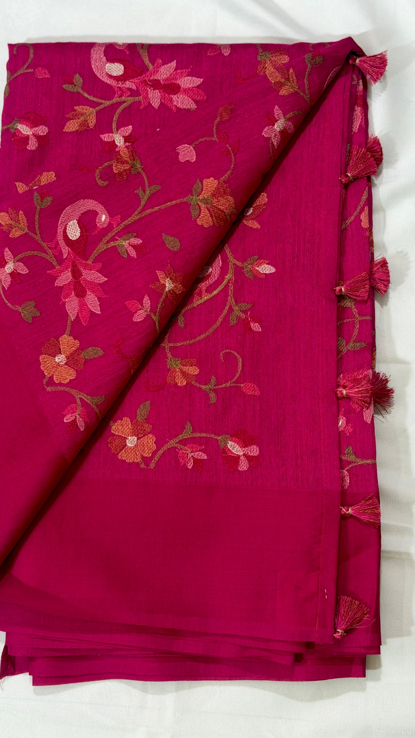 Premium All-Over Embroidered Tussar Sarees – Reception Edition