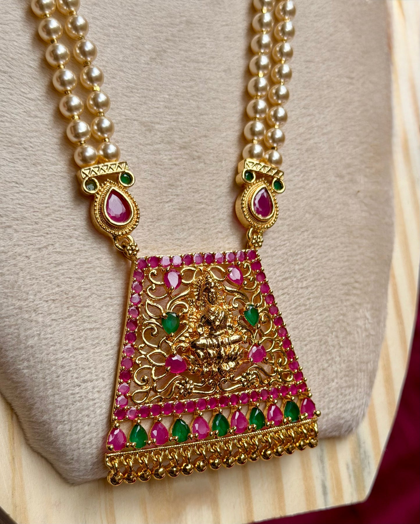 Dual-Strand Swarovski Pearl & Gemstone Pendant Necklace