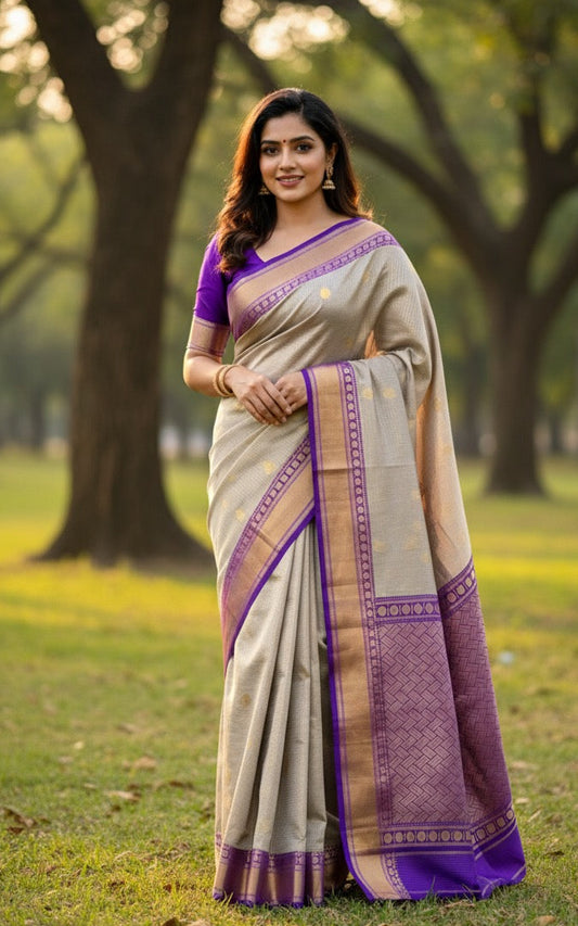 Grey n Purple Korvai