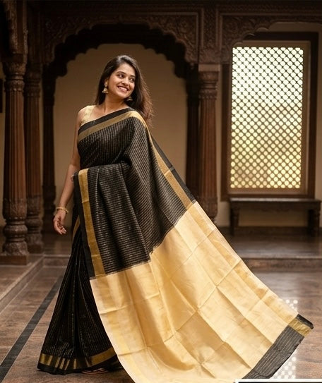 Black Gold Harmony Silk Saree