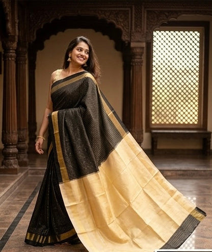 Black Gold Harmony Silk Saree