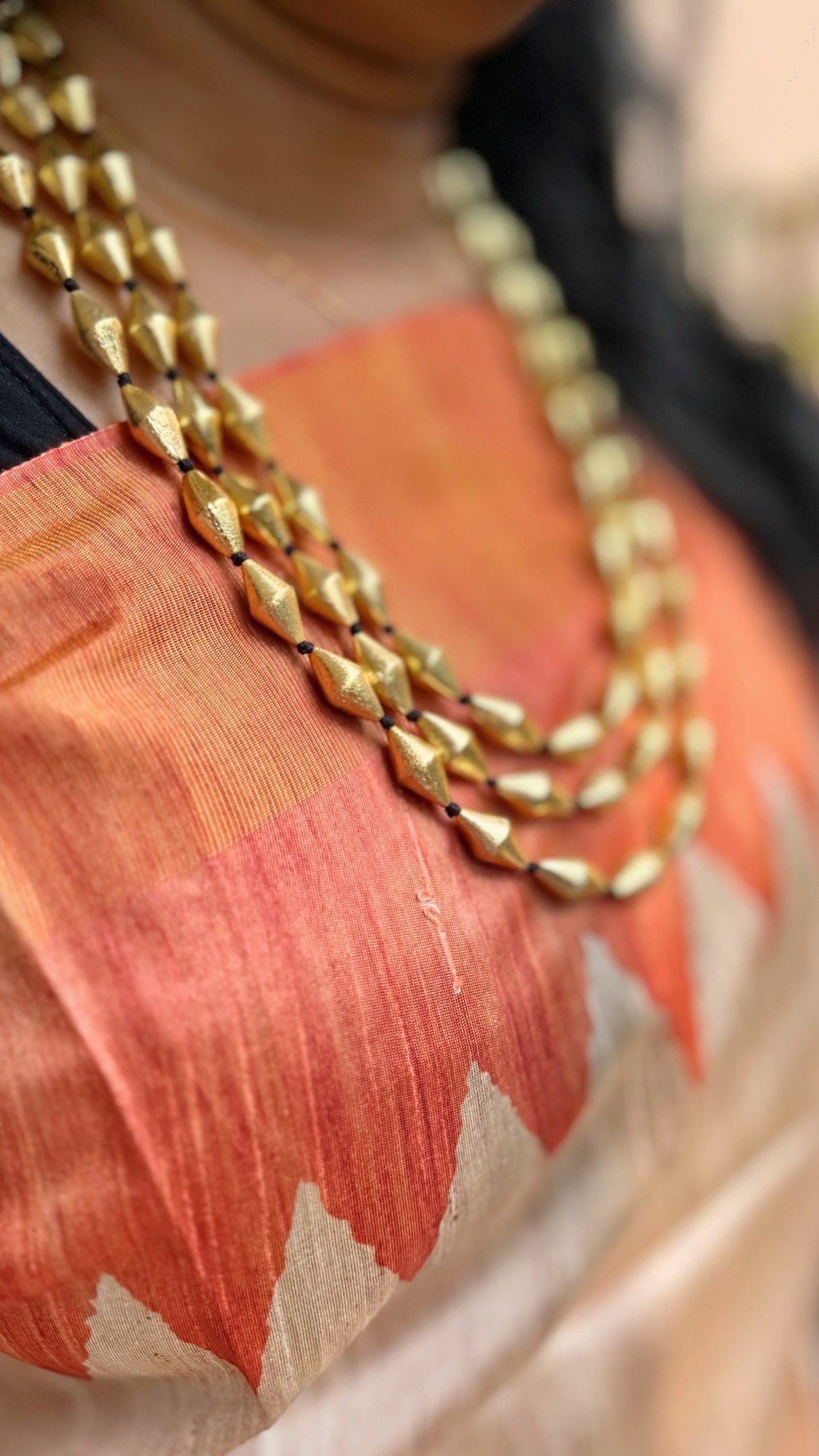 Triple line Dolki beads Mala