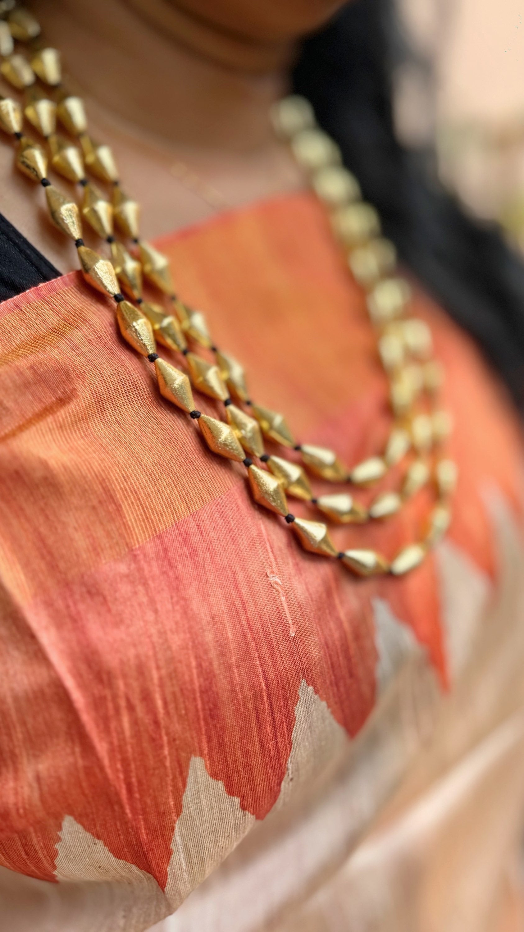 Triple line Dolki beads Mala