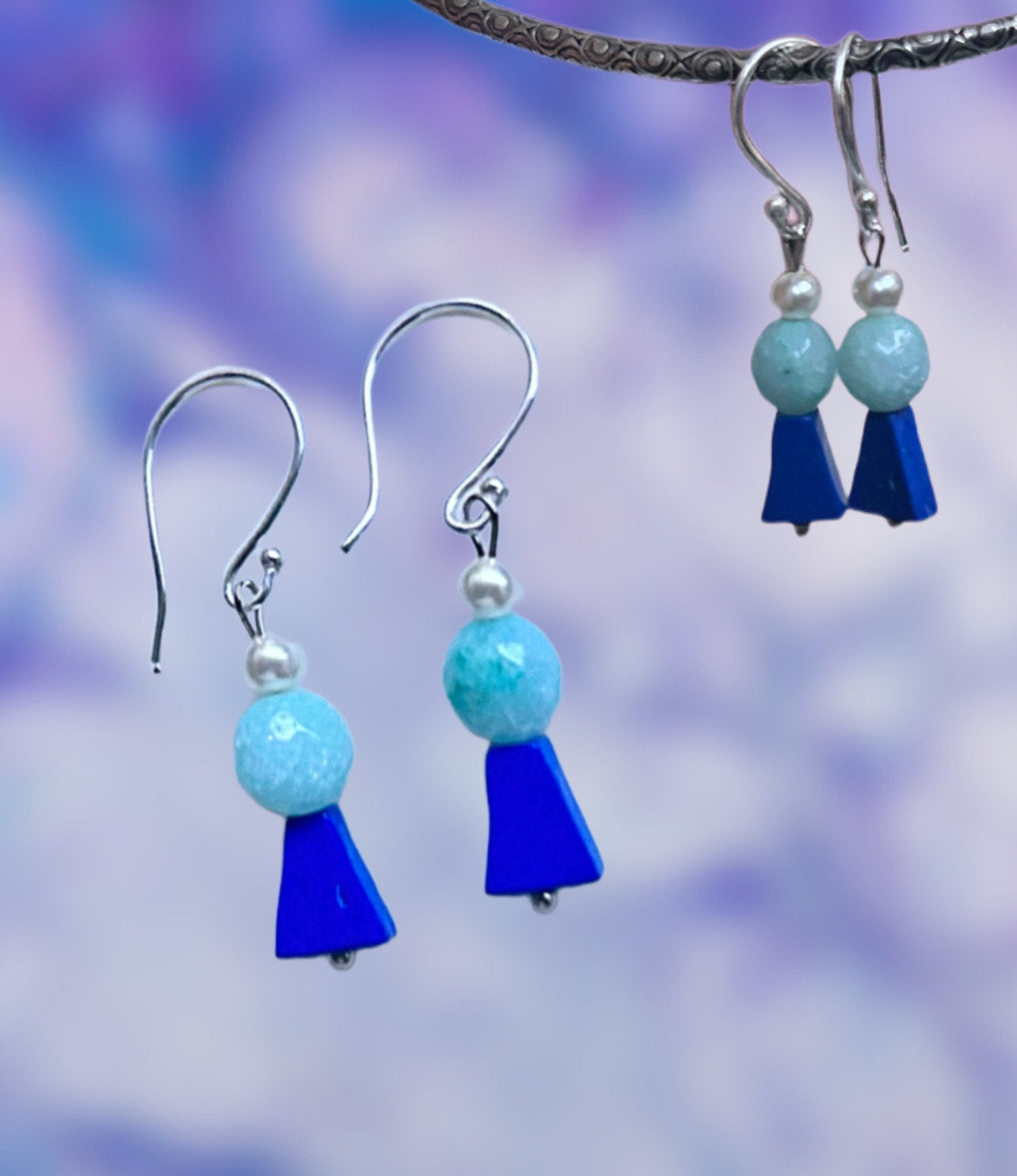 Semiprecious Blue Earrings