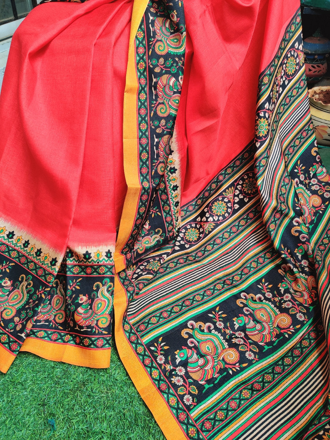Red and black kalamkari