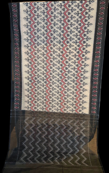 Ikat printed cotton saree