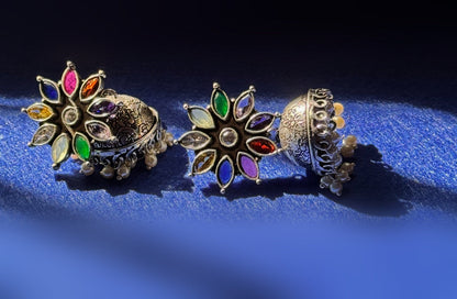 Rangoli big jhumkas